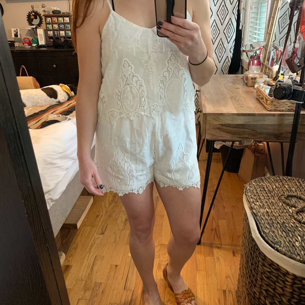 Beautiful white embroidered women’s Romper